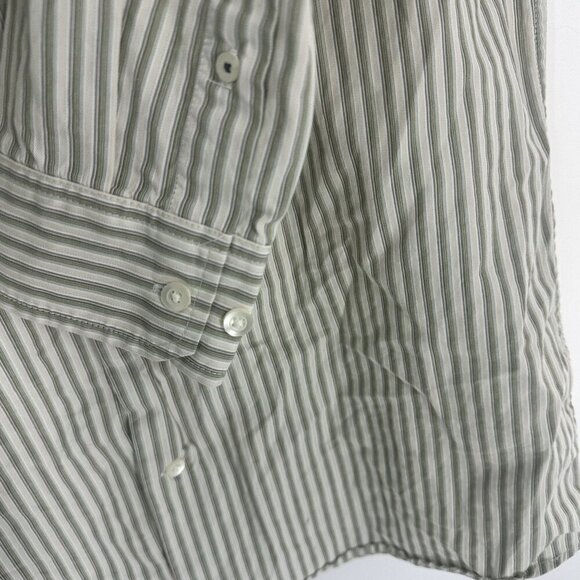 Banana Republic Mens Classic Fit Striped Button-Down Shirt Size M Cotton Green - Picture 7 of 8